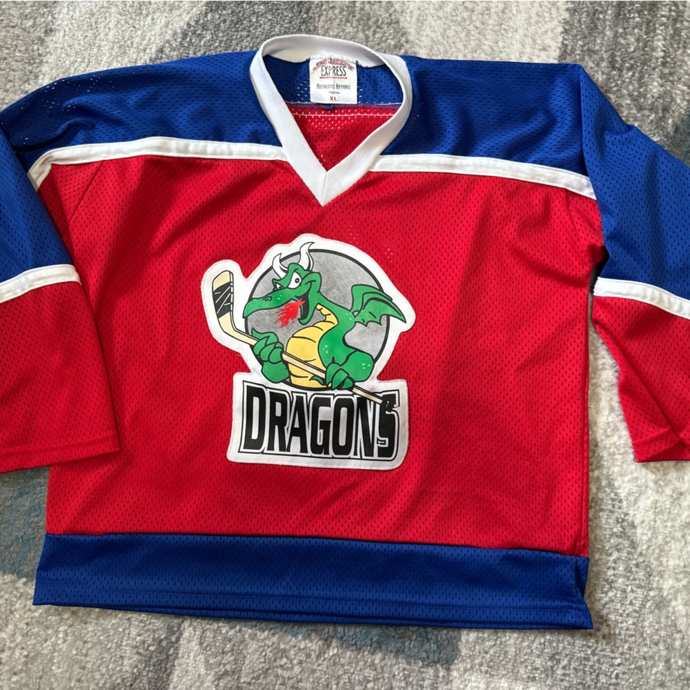 RARE Vintage Youth XL IHL San Antonio Dragons Hockey Jersey